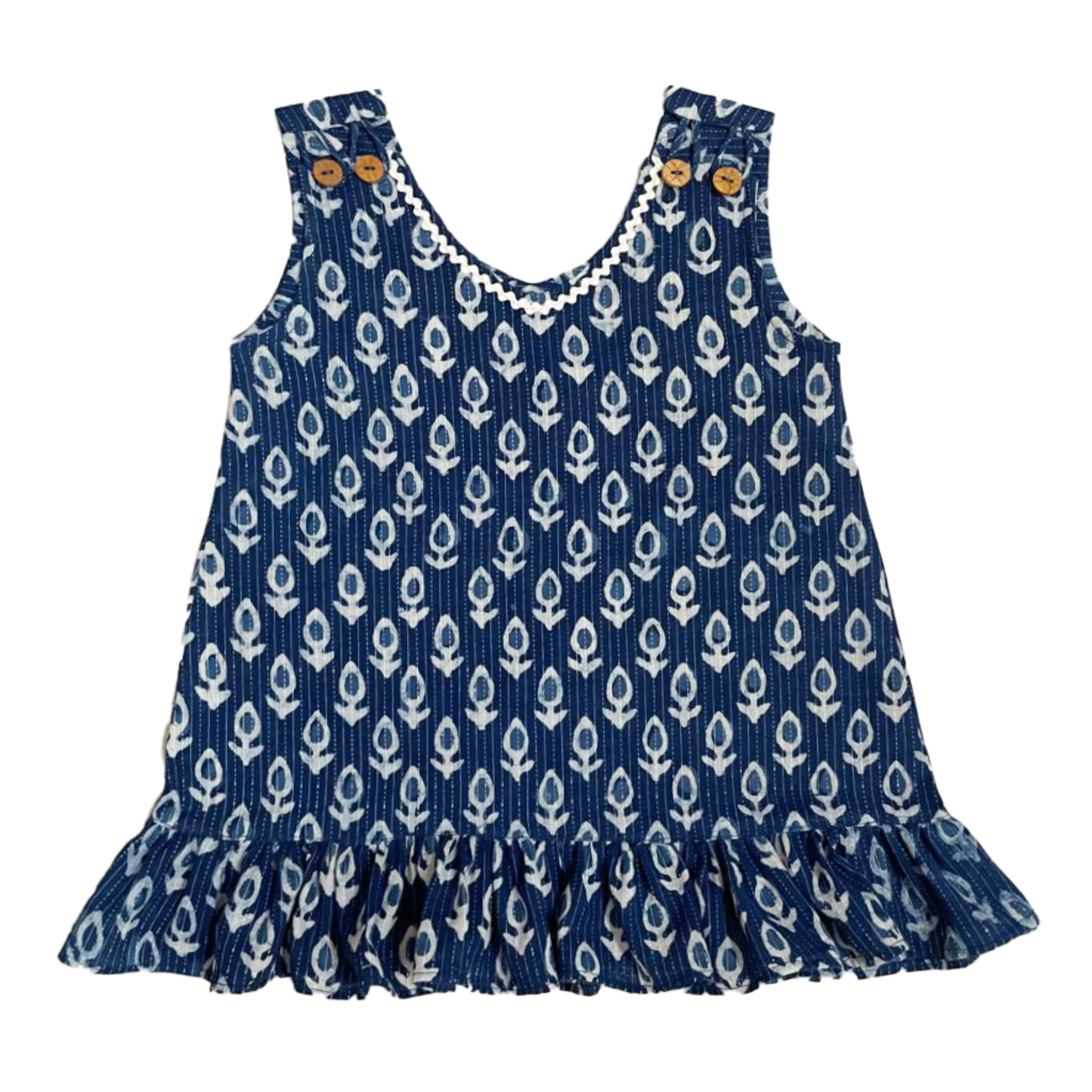 Indigo Batik Print Top